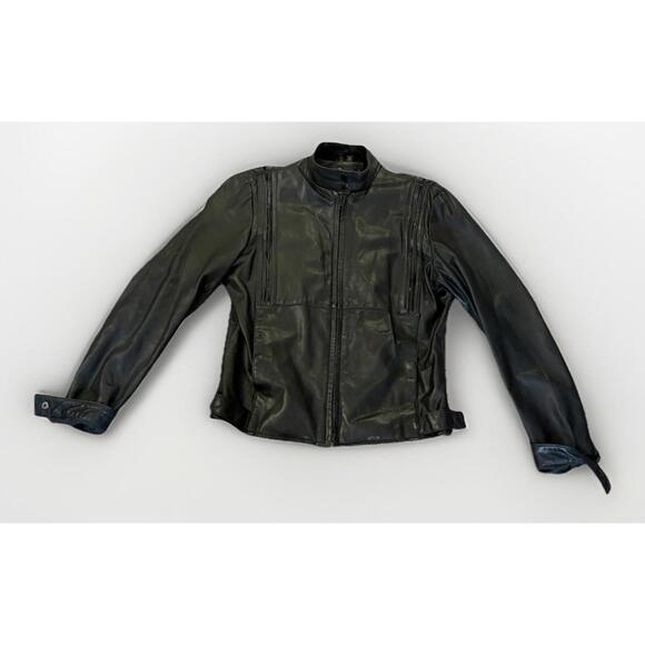 Hein Gericke Women's Yamaha Black Leather Motorcycle Jacket Size 34W - Picture 1 of 5